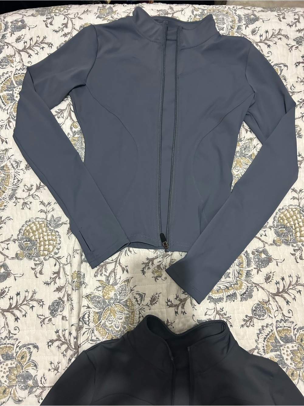 Slate Blue Zip-Up Athletic Jacket